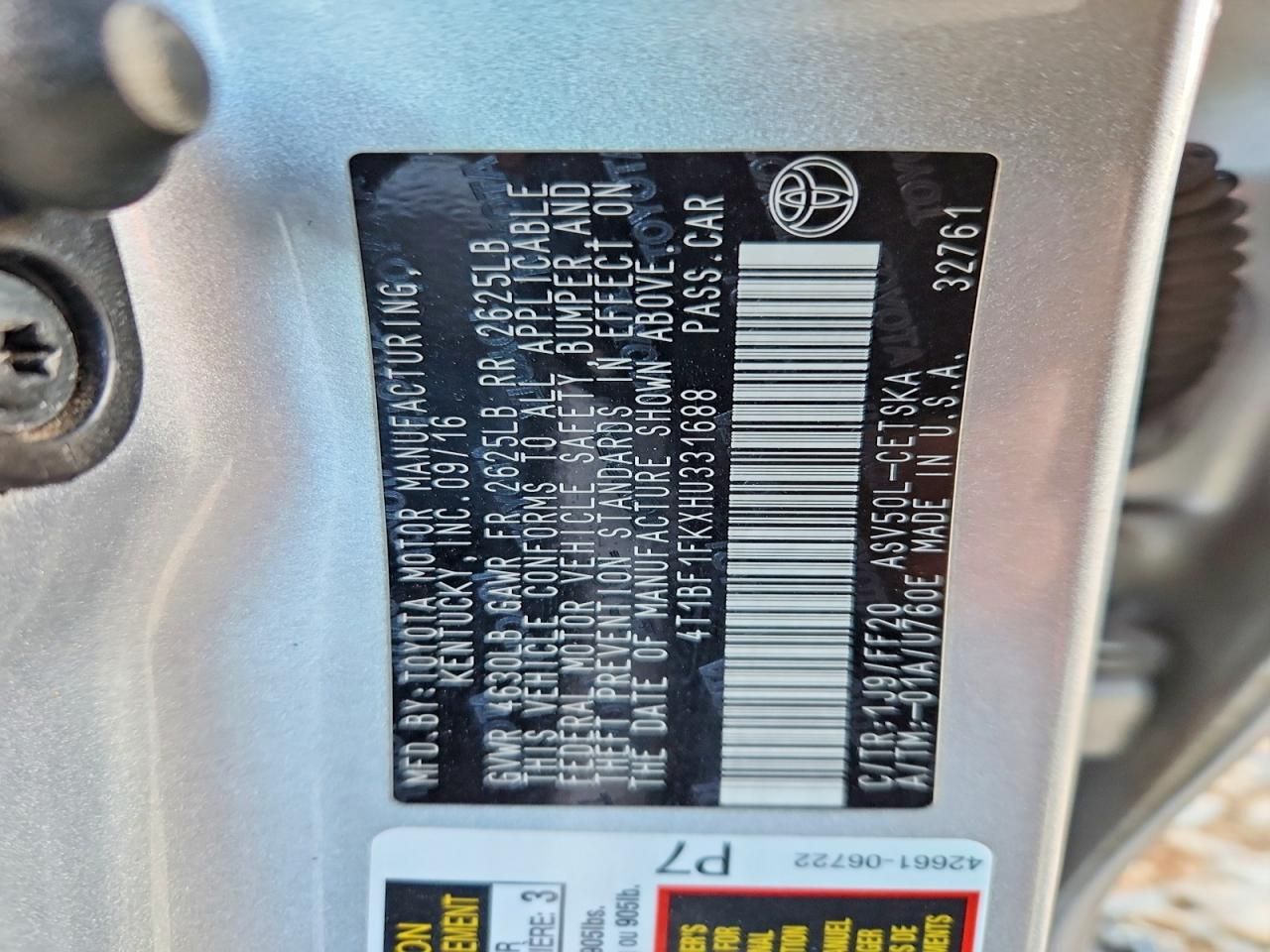 2017 Toyota Camry le