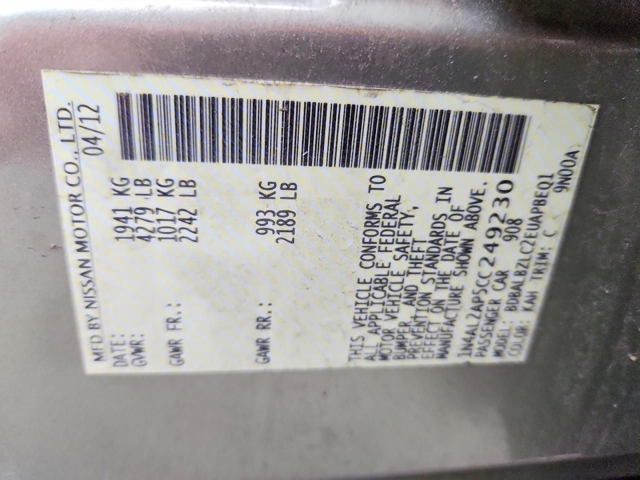 2012 Nissan Altima Base