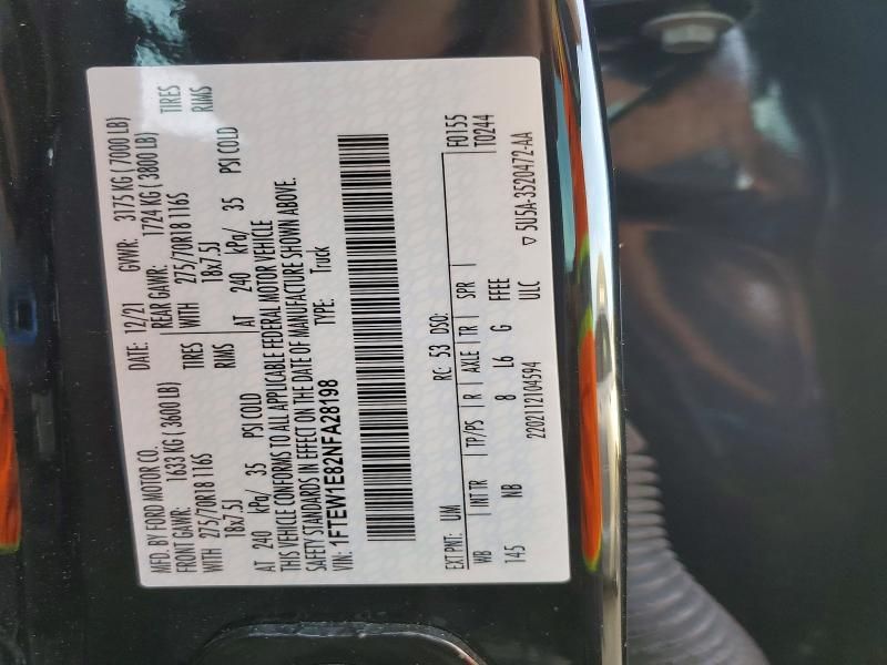 2022 Ford F150 Supercrew