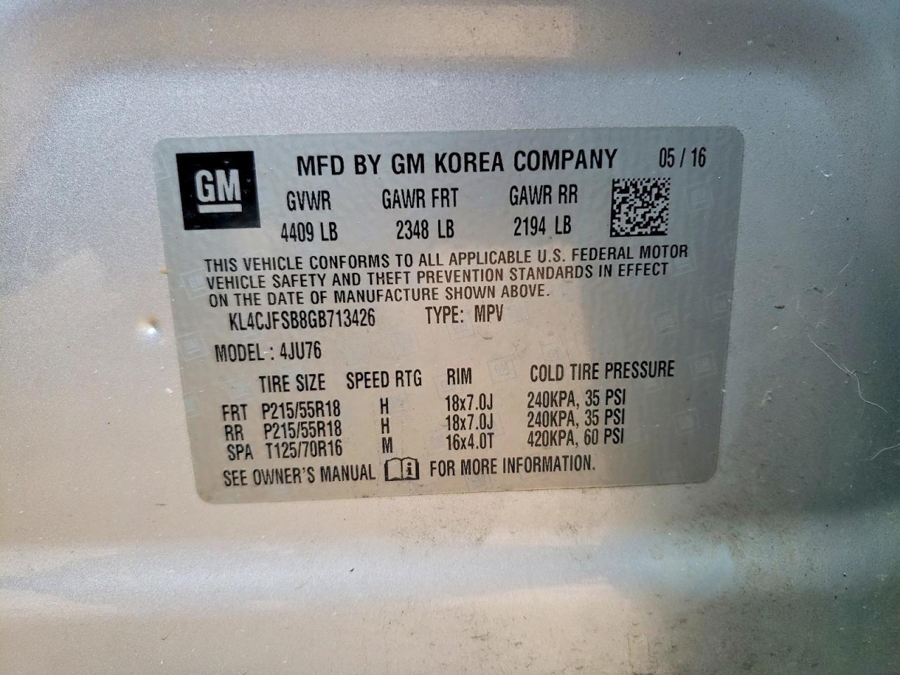 2016 Buick Encore Convenience