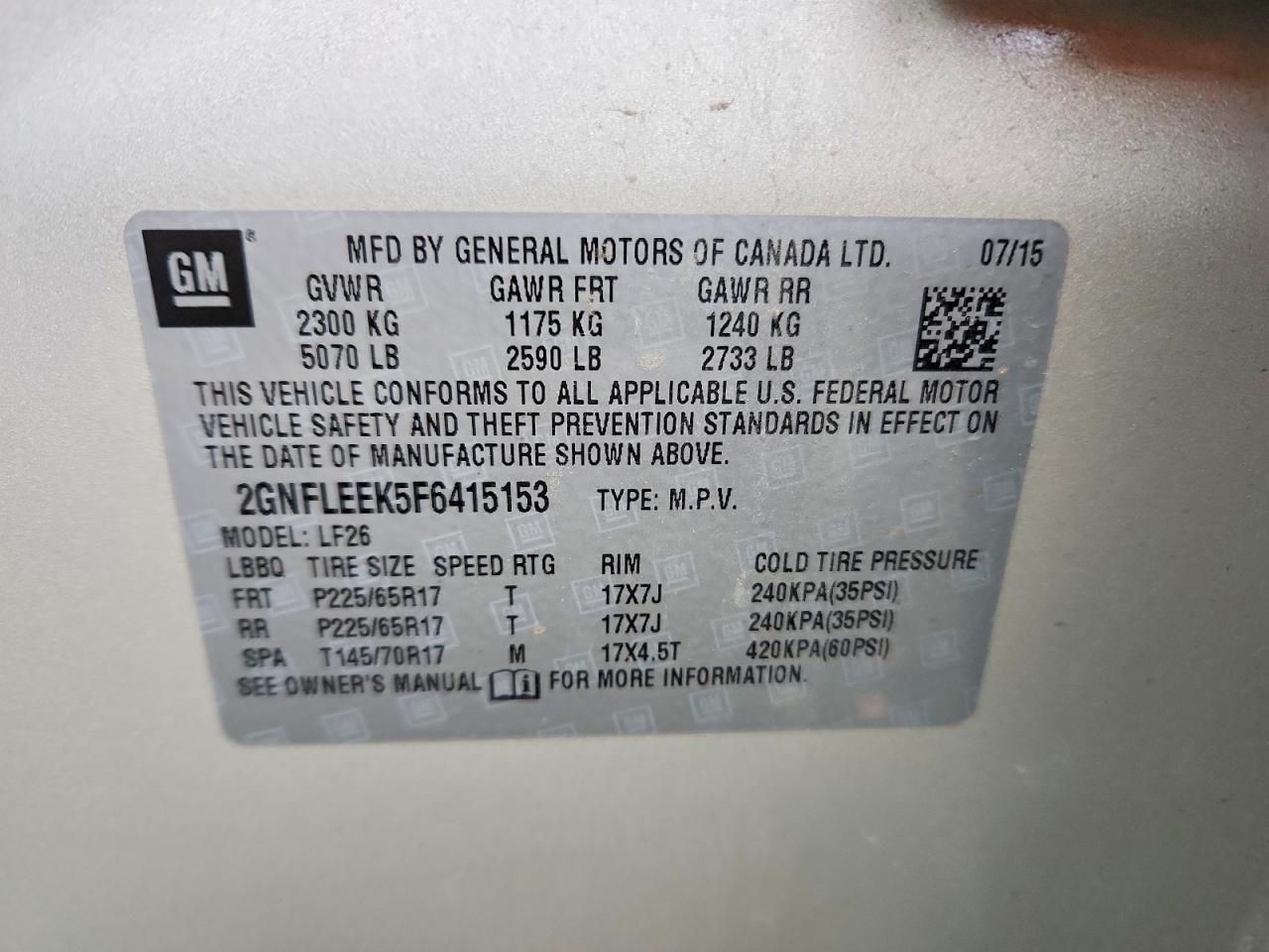 2015 Chevrolet Equinox ls