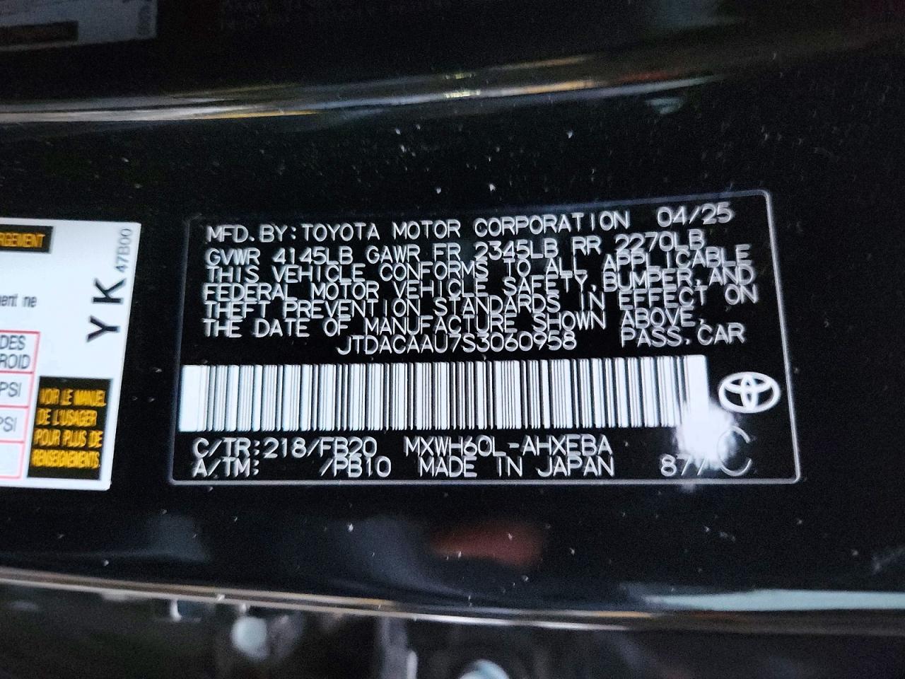 2025 Toyota Prius le