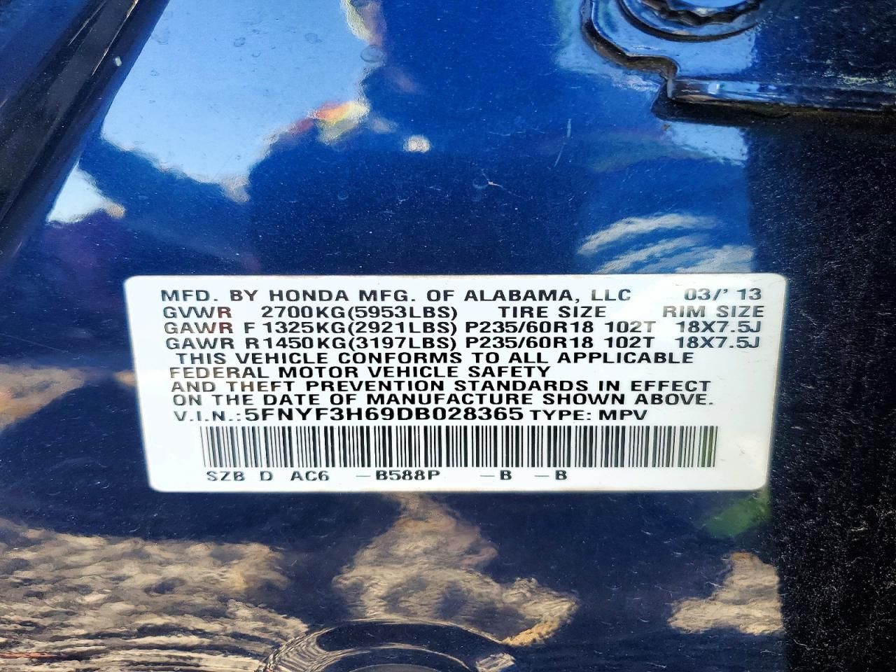 2013 Honda Pilot exl