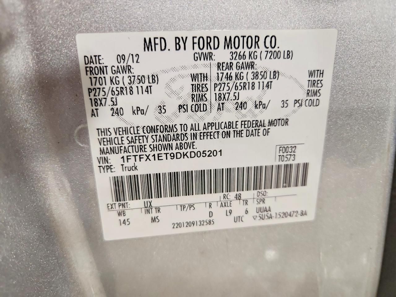 2013 Ford F150 Super cab