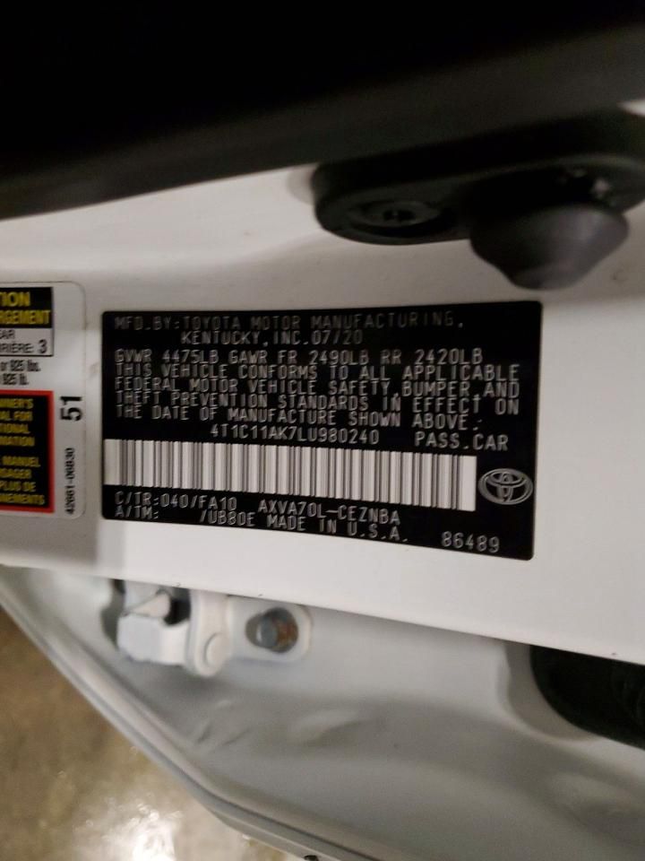 2020 Toyota Camry le