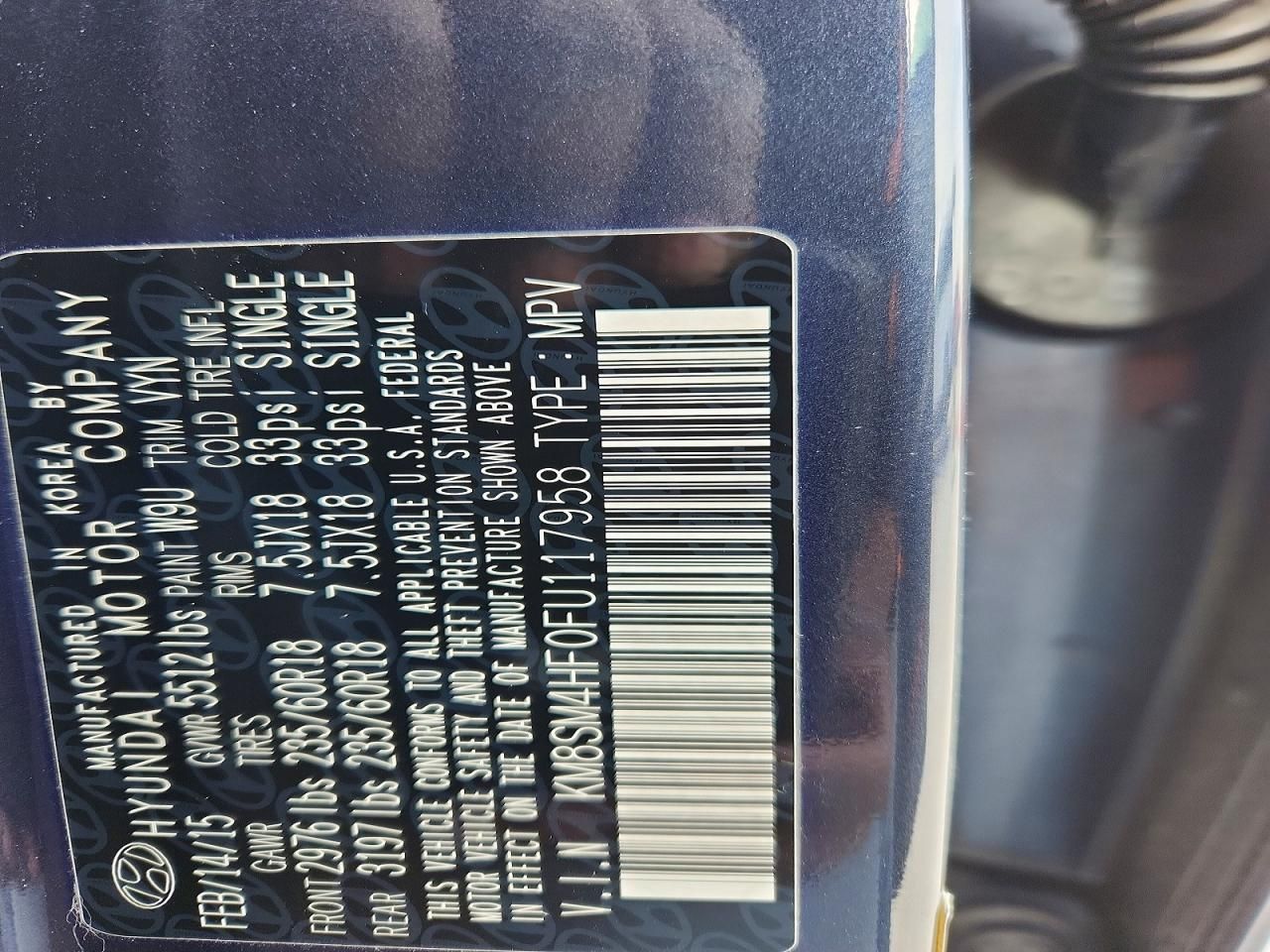 2015 Hyundai Santa fe gls