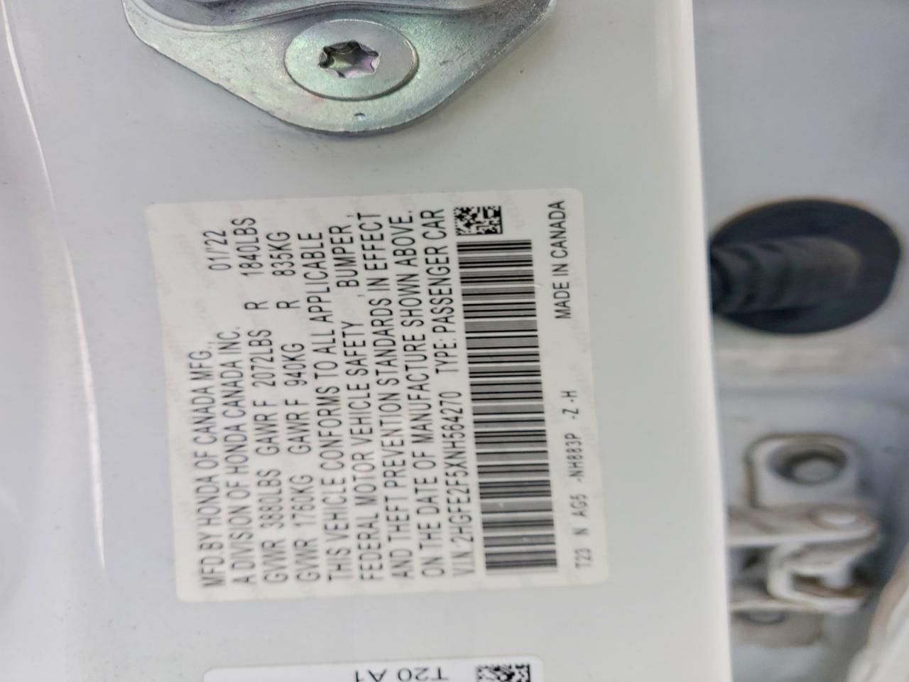 2022 Honda Civic Sport