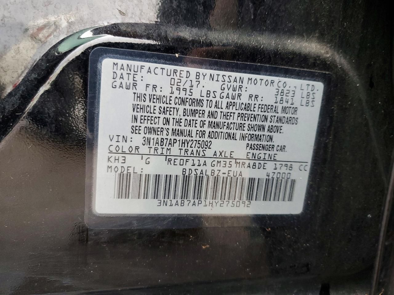 2017 Nissan Sentra s