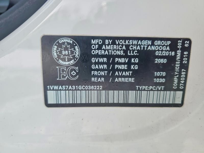 2016 Volkswagen Passat s