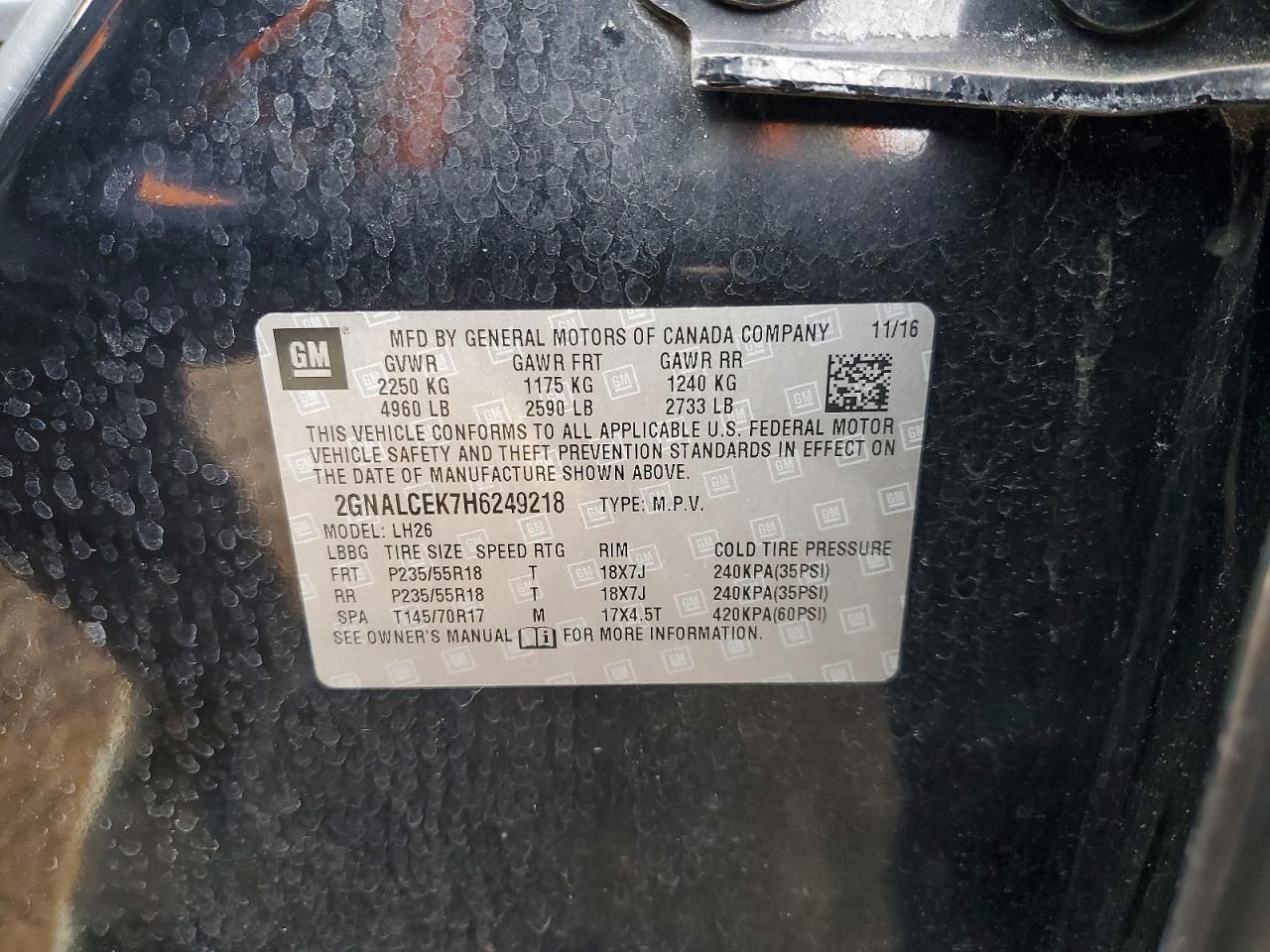 2017 Chevrolet Equinox lt