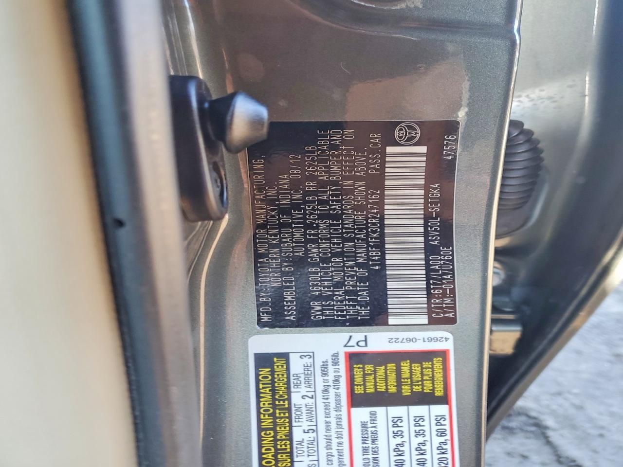 2012 Toyota Camry Base