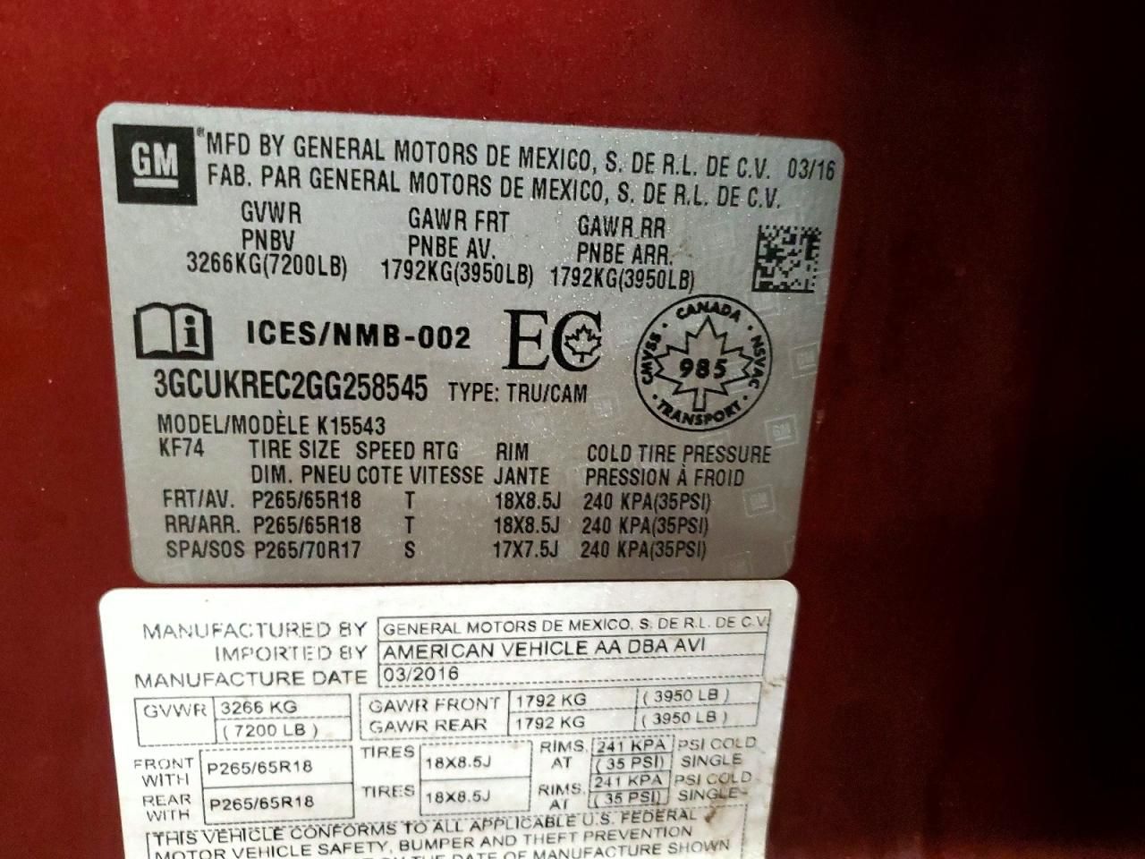 2016 Chevrolet Silverado K1500 lt