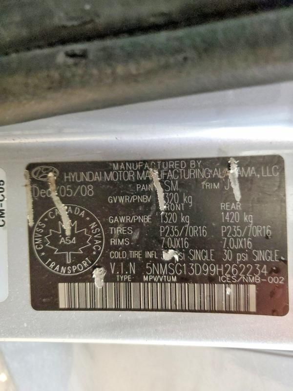 2009 Hyundai Santa fe gls