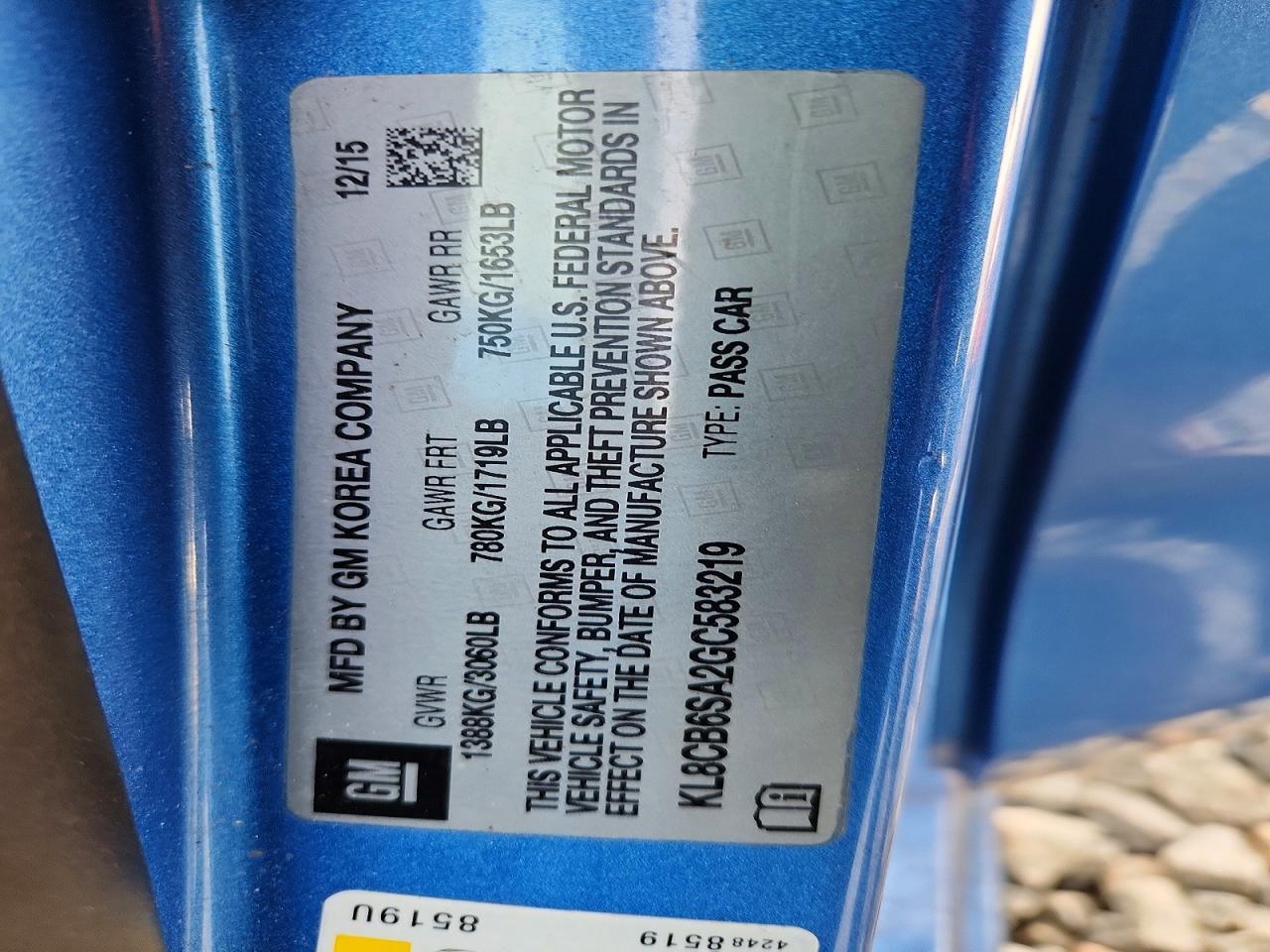 2016 Chevrolet Spark ls