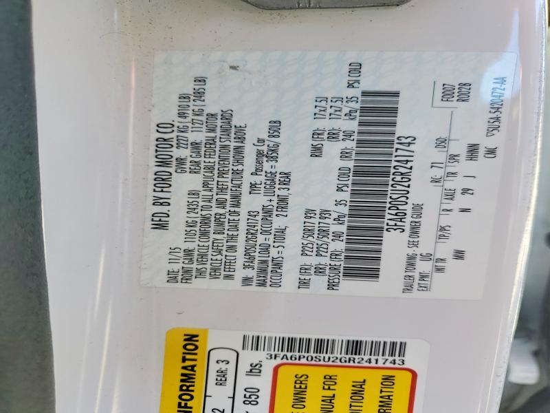 2016 Ford Fusion Titanium Phev
