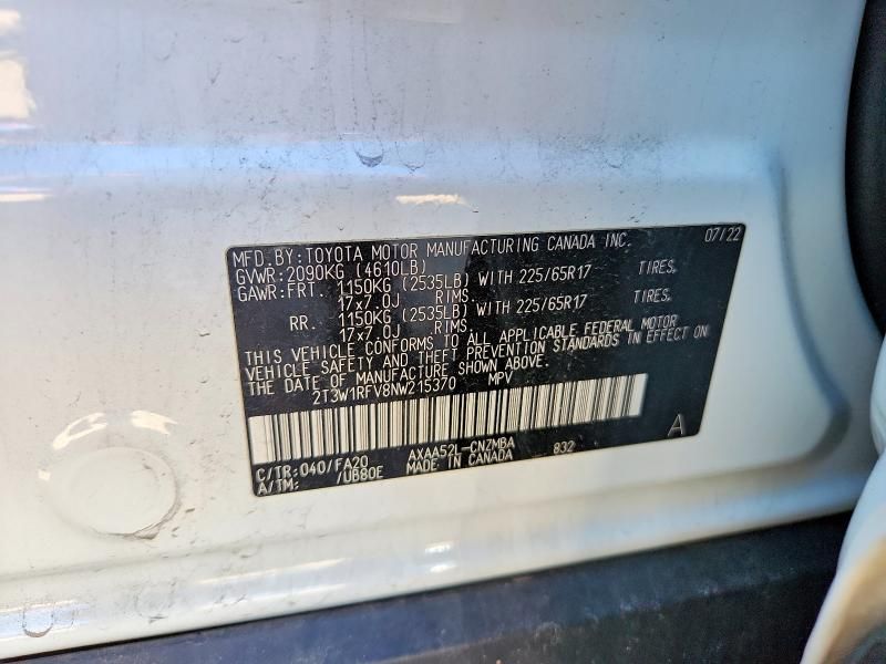 2022 Toyota Rav4 xle