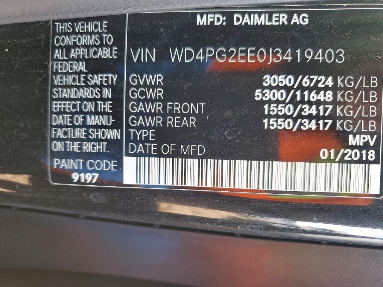 2018 Mercedes-Benz Metris