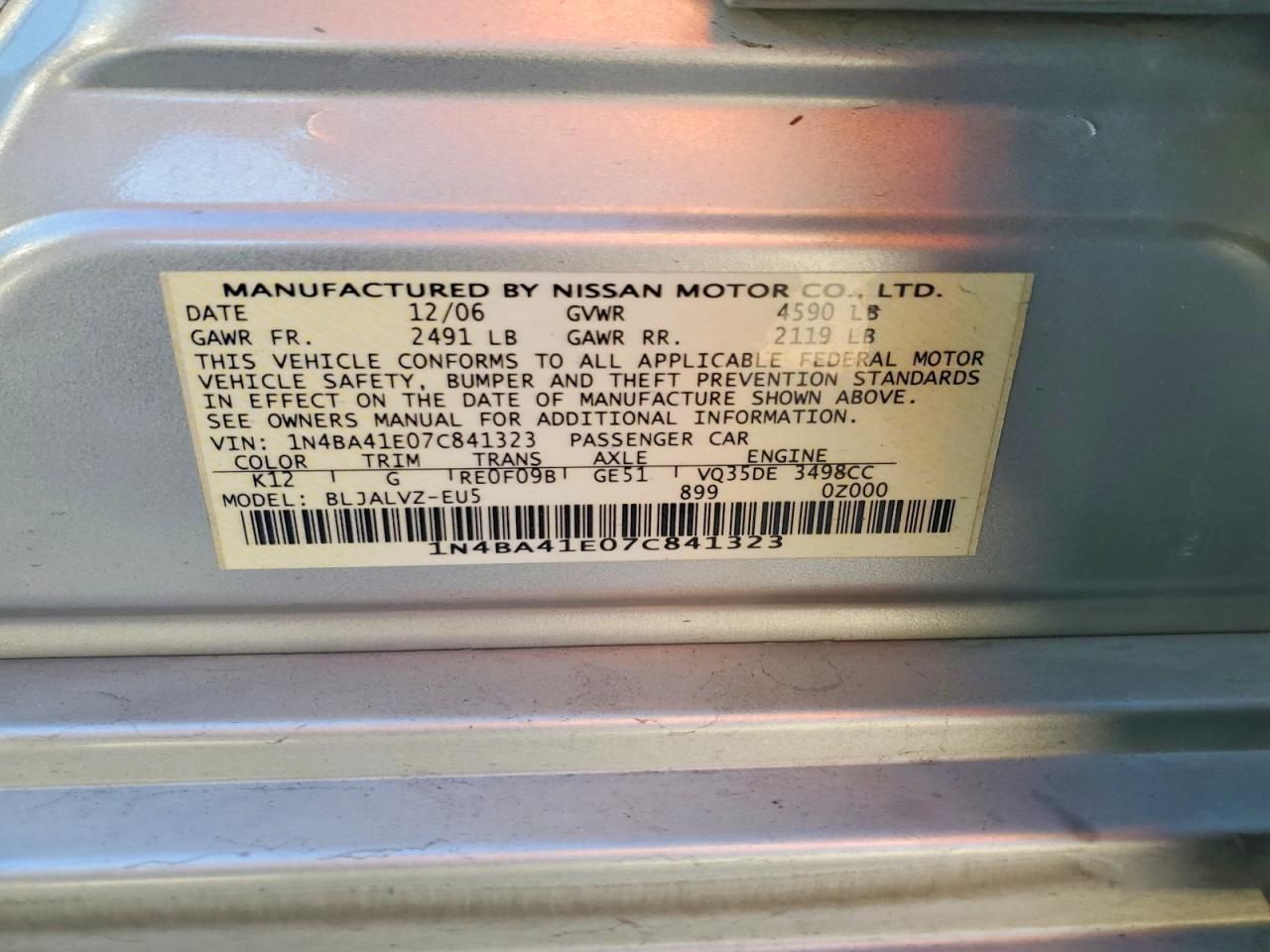 2007 Nissan Maxima se