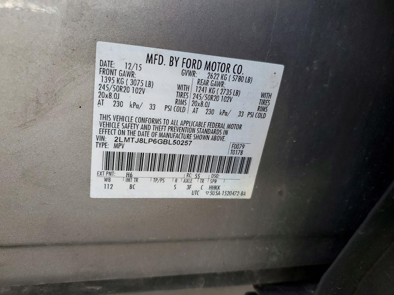 2016 Lincoln Mkx Reserve