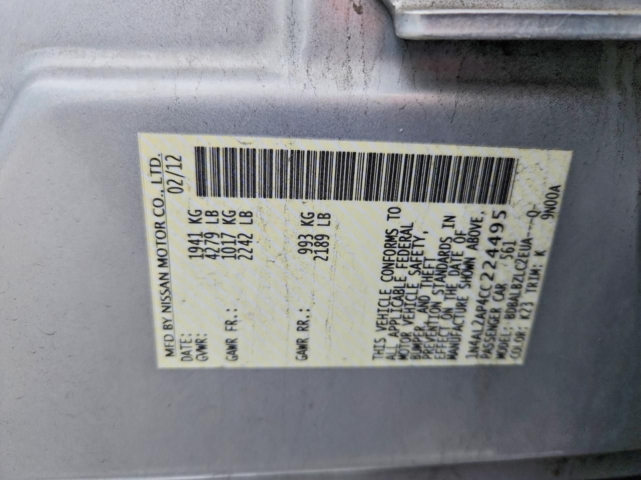 2012 Nissan Altima Base