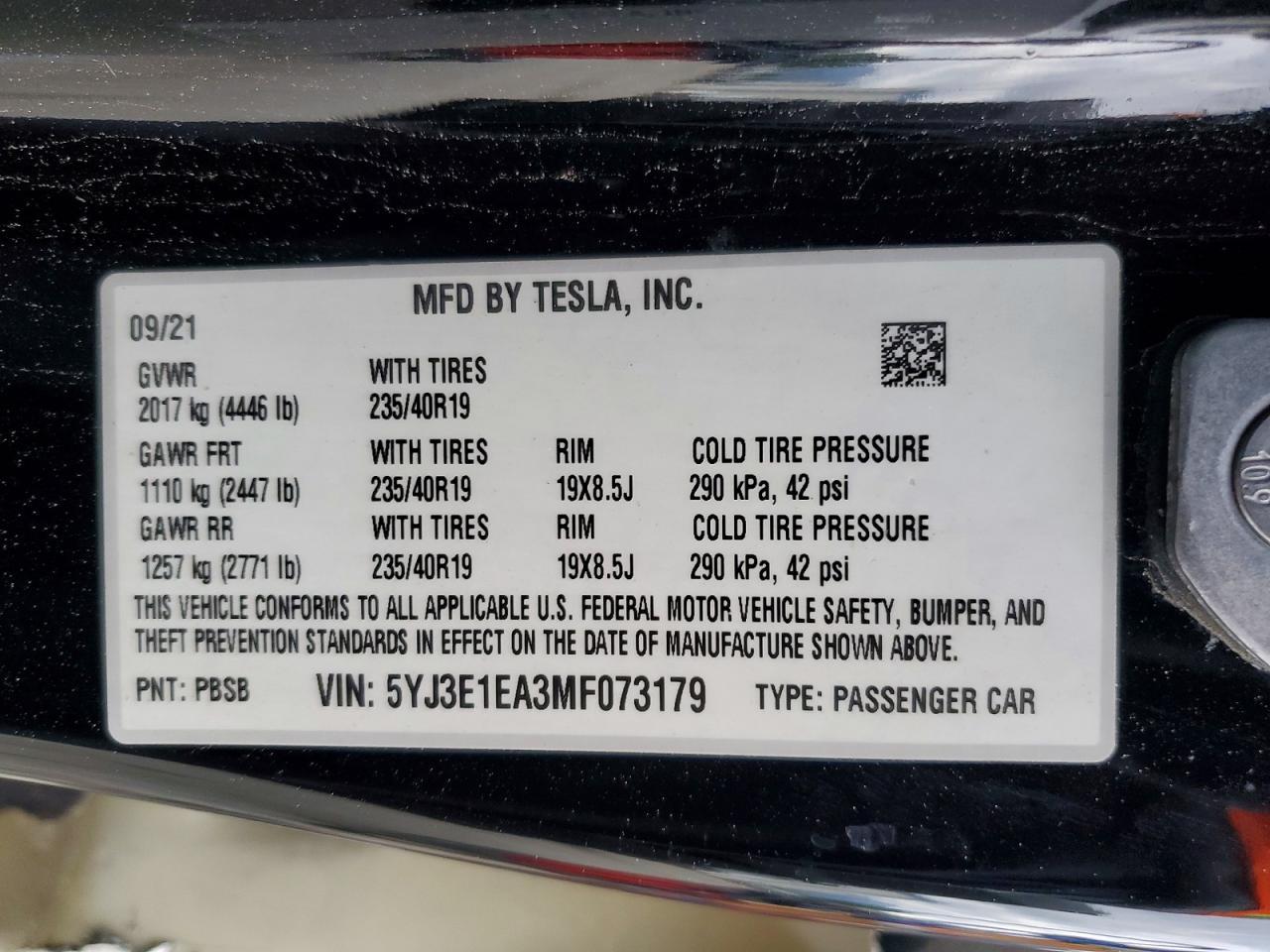 2021 Tesla Model 3