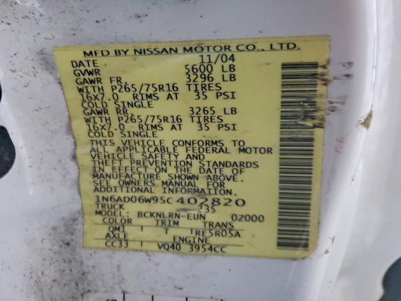 2005 Nissan Frontier King cab le