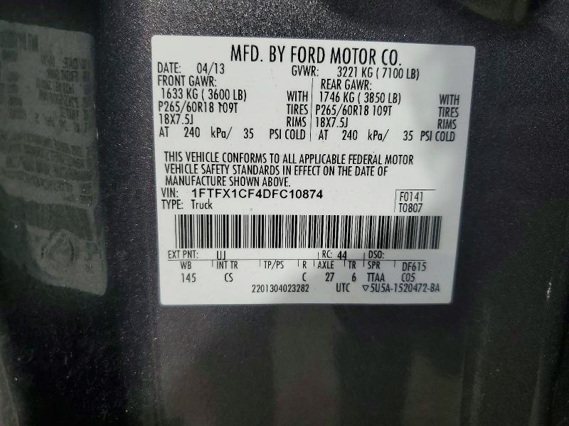 2013 Ford F150 Super cab
