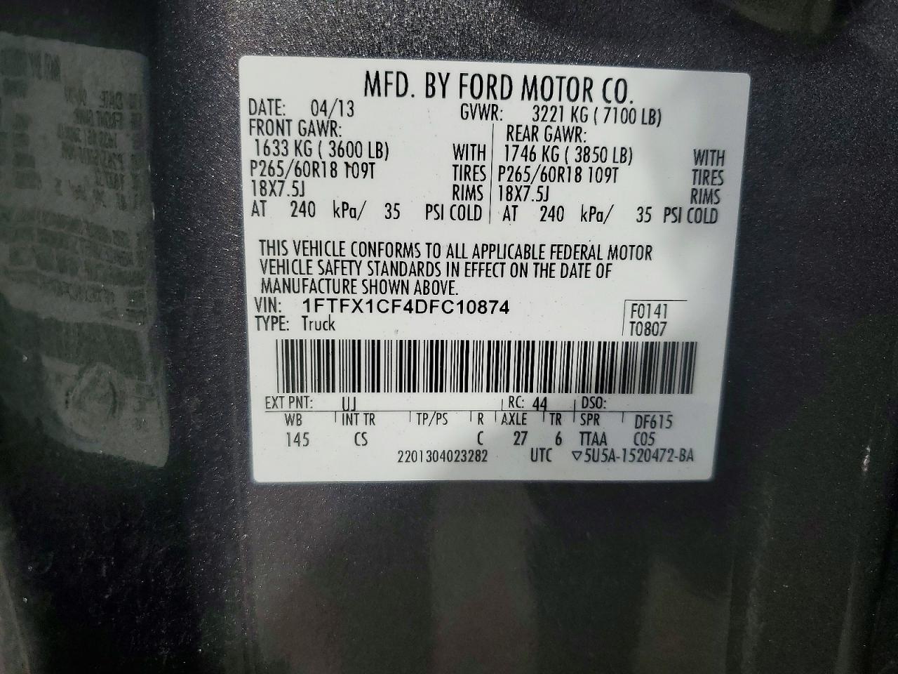 2013 Ford F150 Super cab