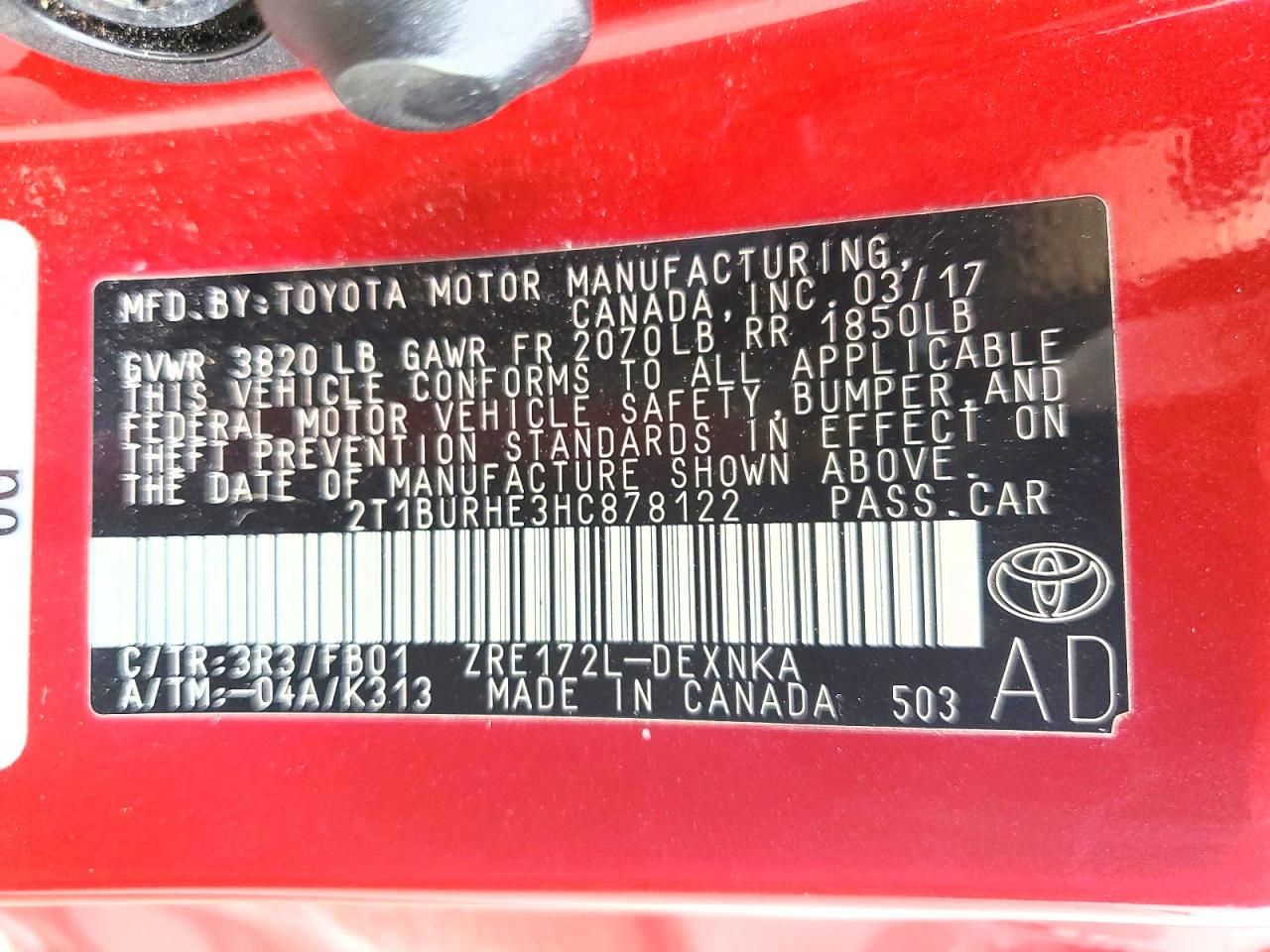 2017 Toyota Corolla le