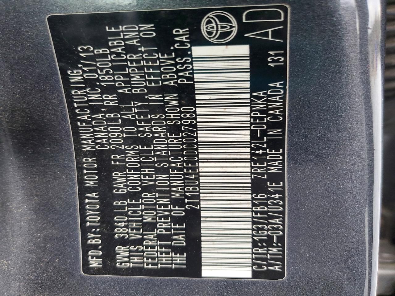 2013 Toyota Corolla Base