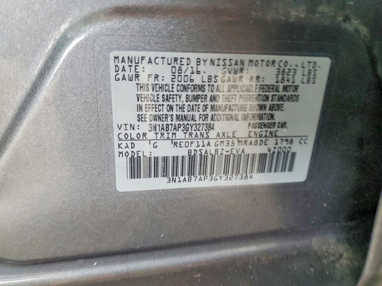 2016 Nissan Sentra s