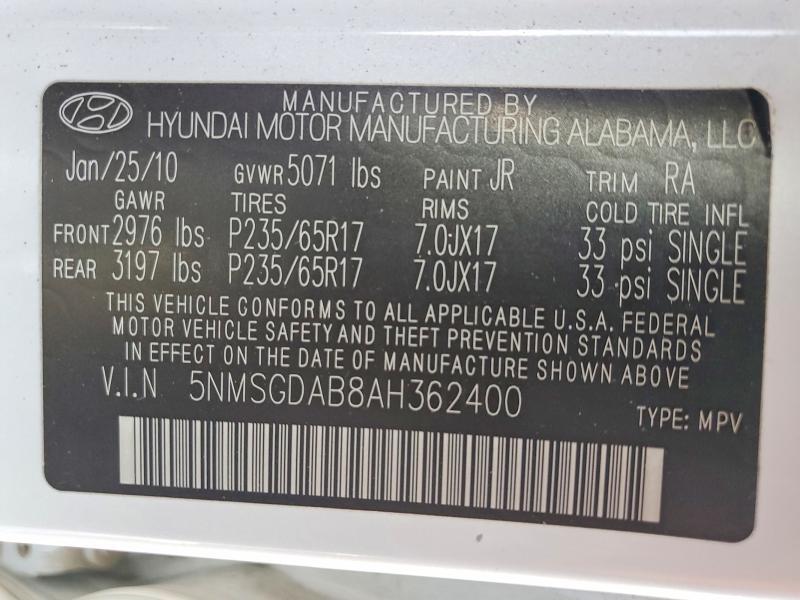 2010 Hyundai Santa fe gls