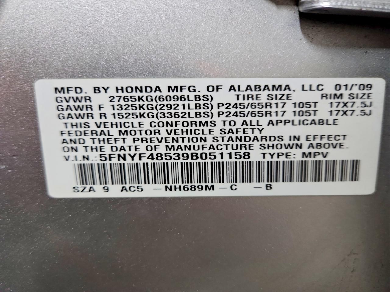 2009 Honda Pilot exl