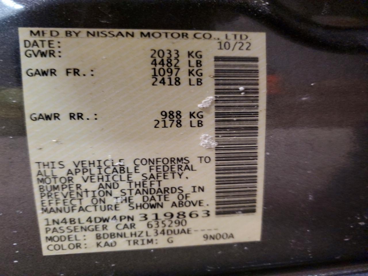 2023 Nissan Altima sv
