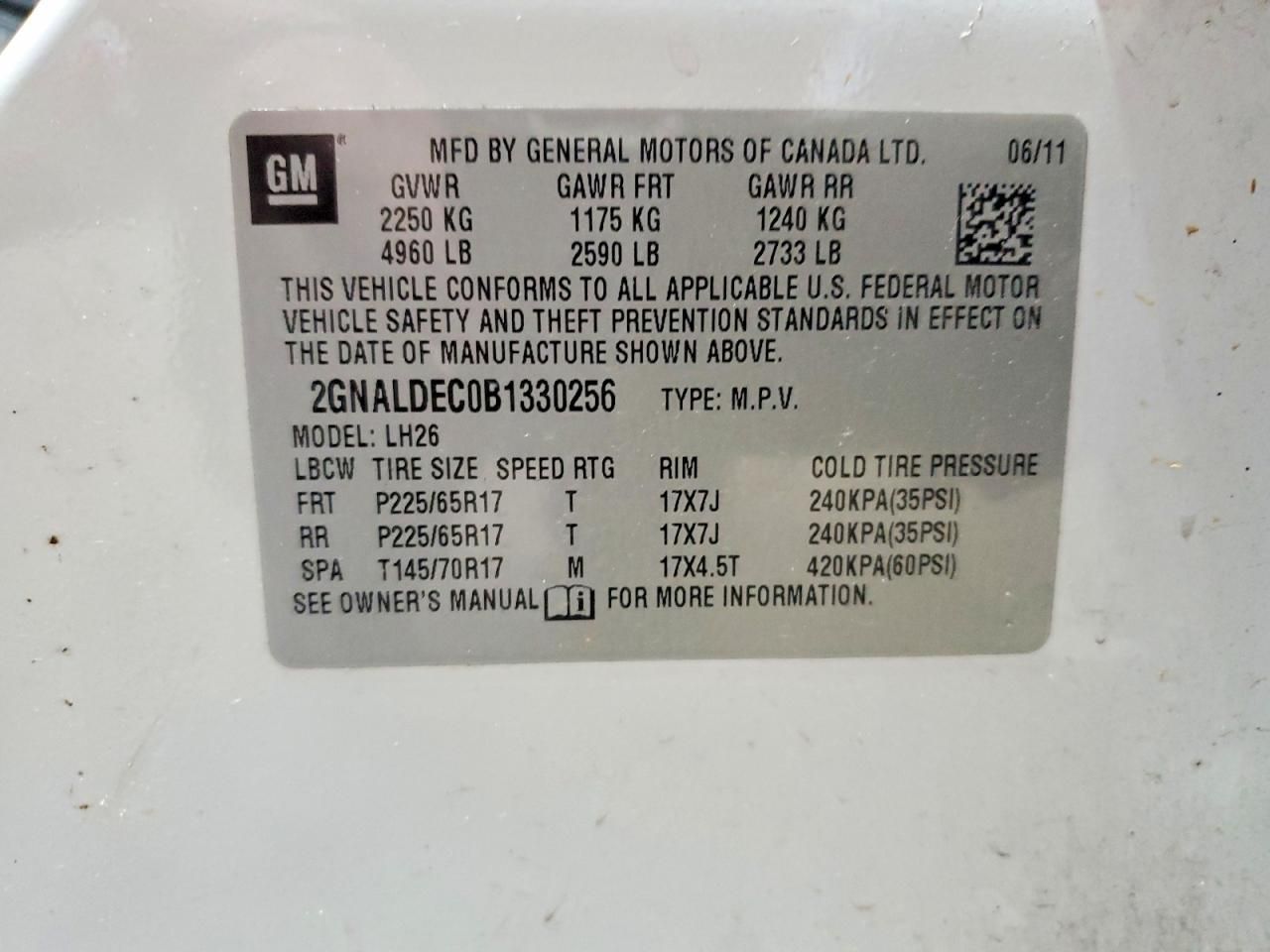 2011 Chevrolet Equinox lt