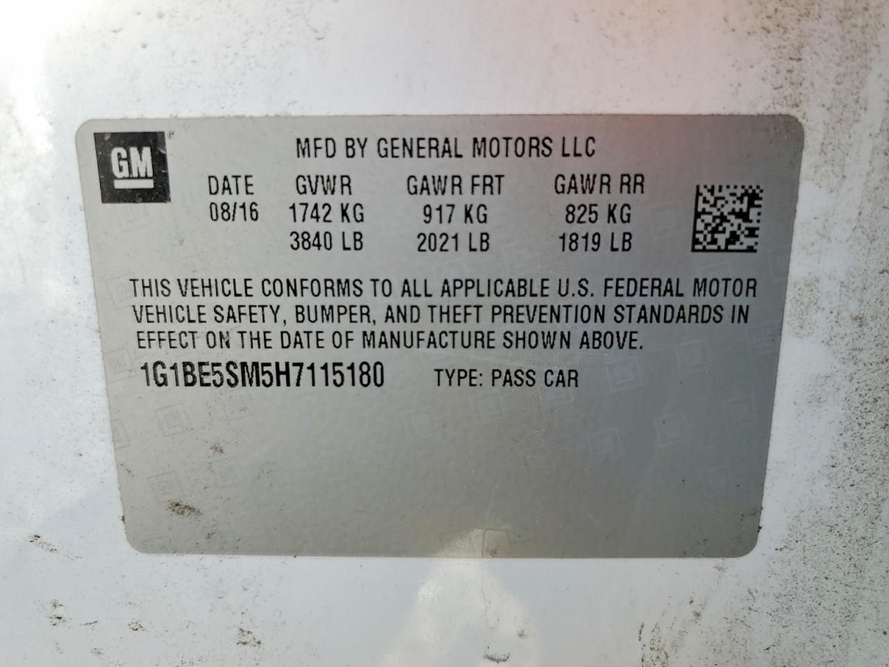 2017 Chevrolet Cruze lt