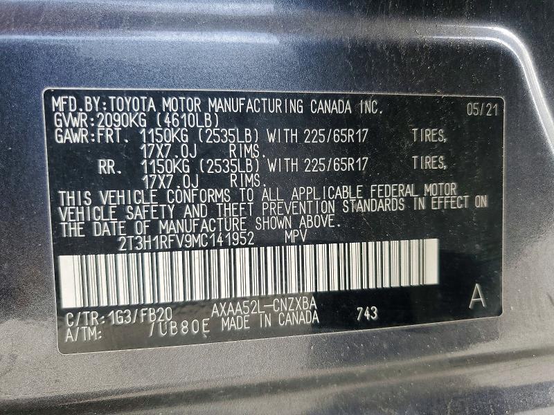2021 Toyota Rav4 le