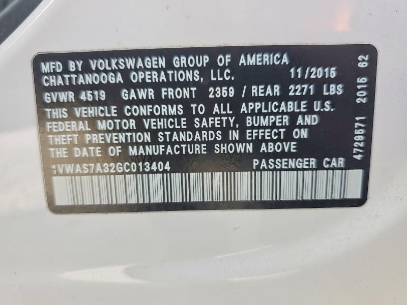 2016 Volkswagen Passat s