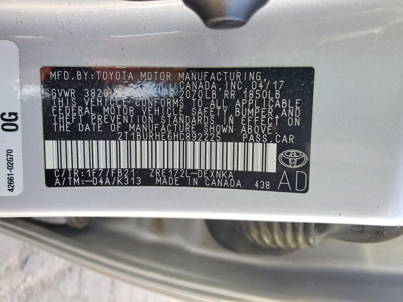 2017 Toyota Corolla l