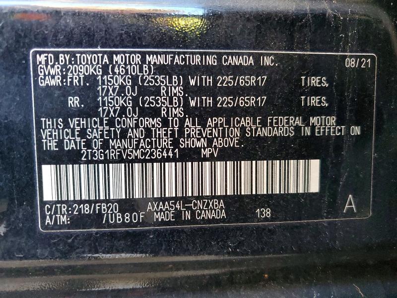2021 Toyota Rav4 le