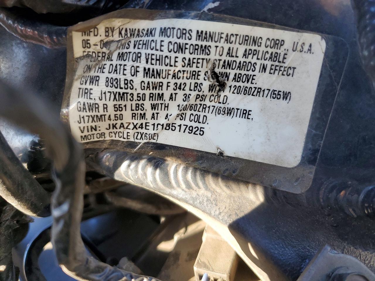 2001 Kawasaki Zx600 e