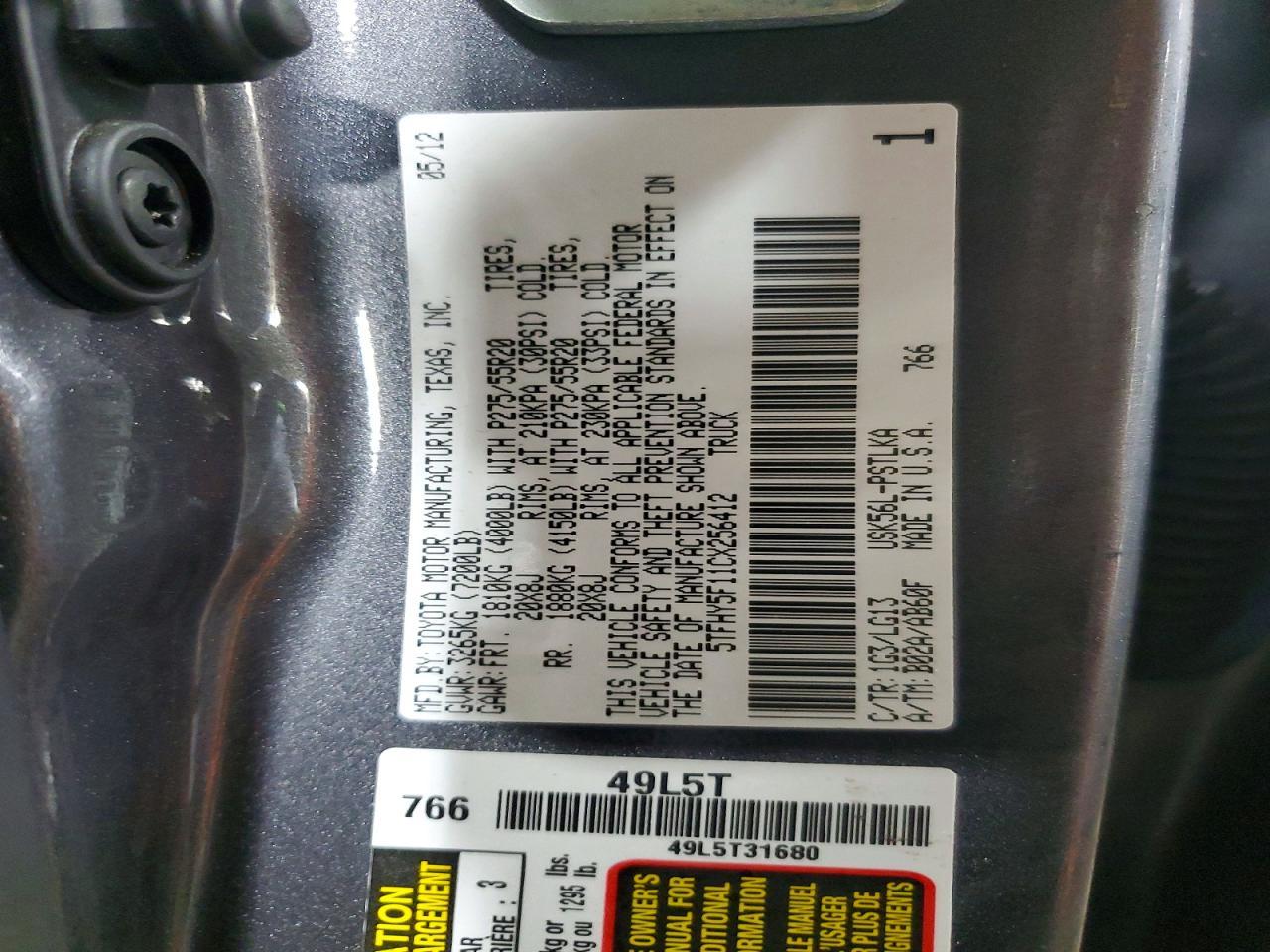 2012 Toyota Tundra Limited