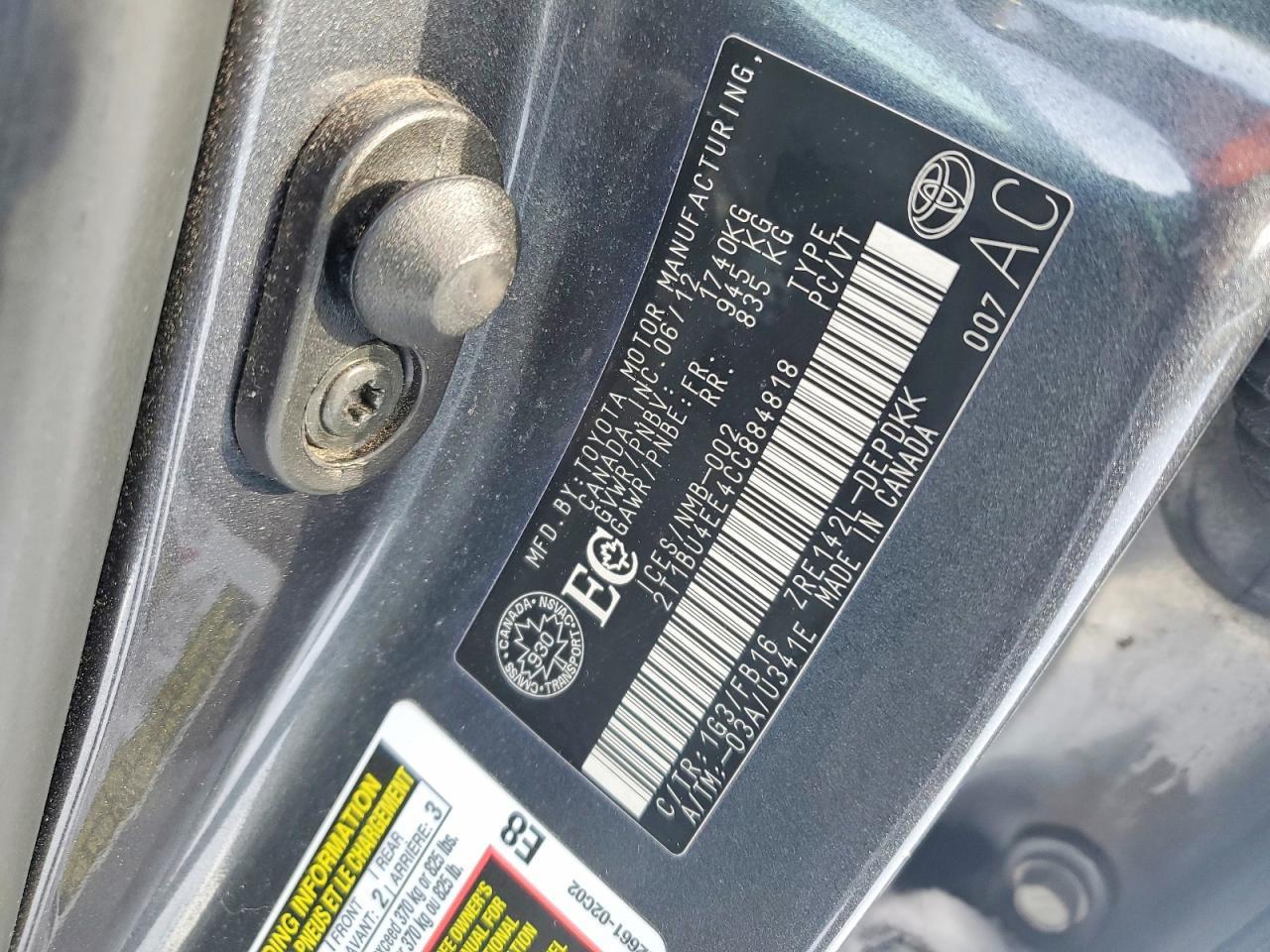 2012 Toyota Corolla Base