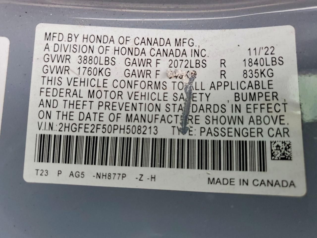 2023 Honda Civic Sport