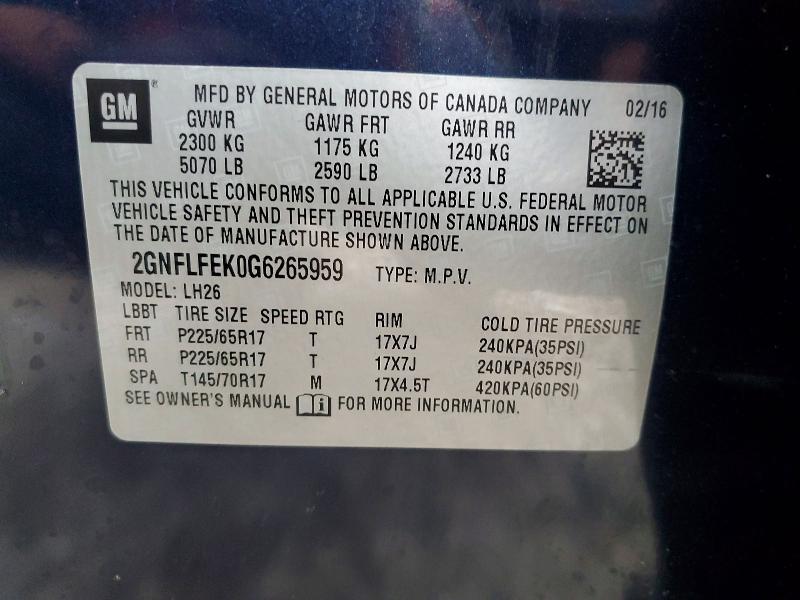 2016 Chevrolet Equinox lt