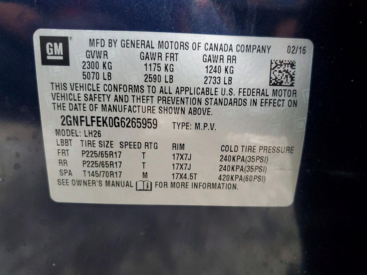 2016 Chevrolet Equinox lt