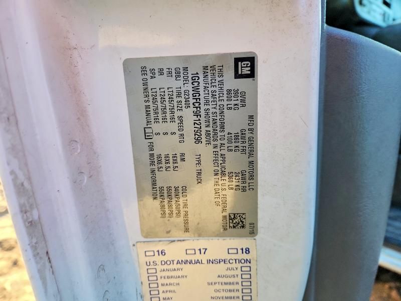 2015 Chevrolet Express 2500 Utility / Service Van