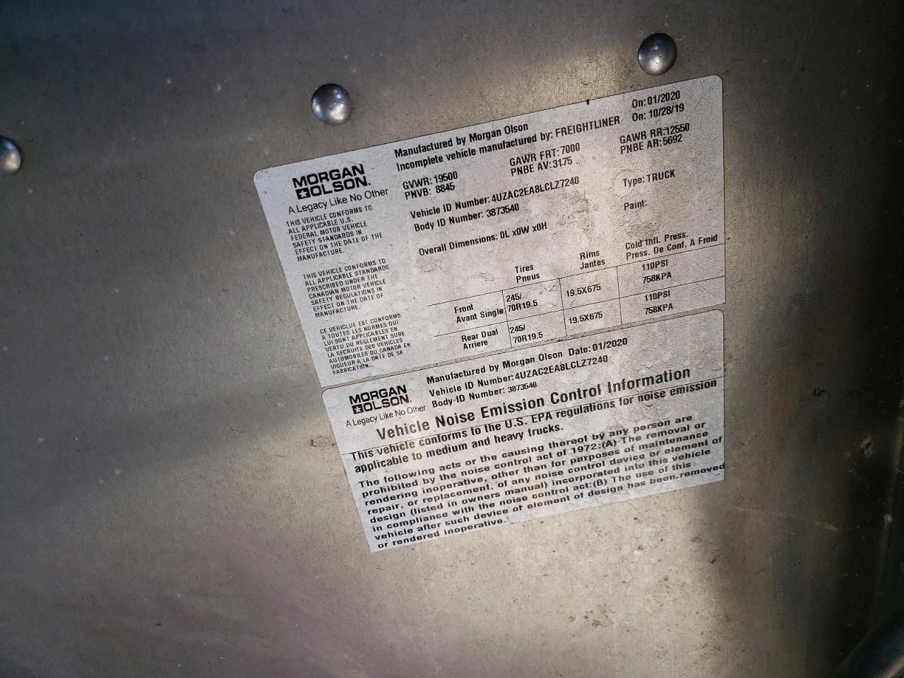 2020 Freightliner Chassis M Line WALK-IN Van