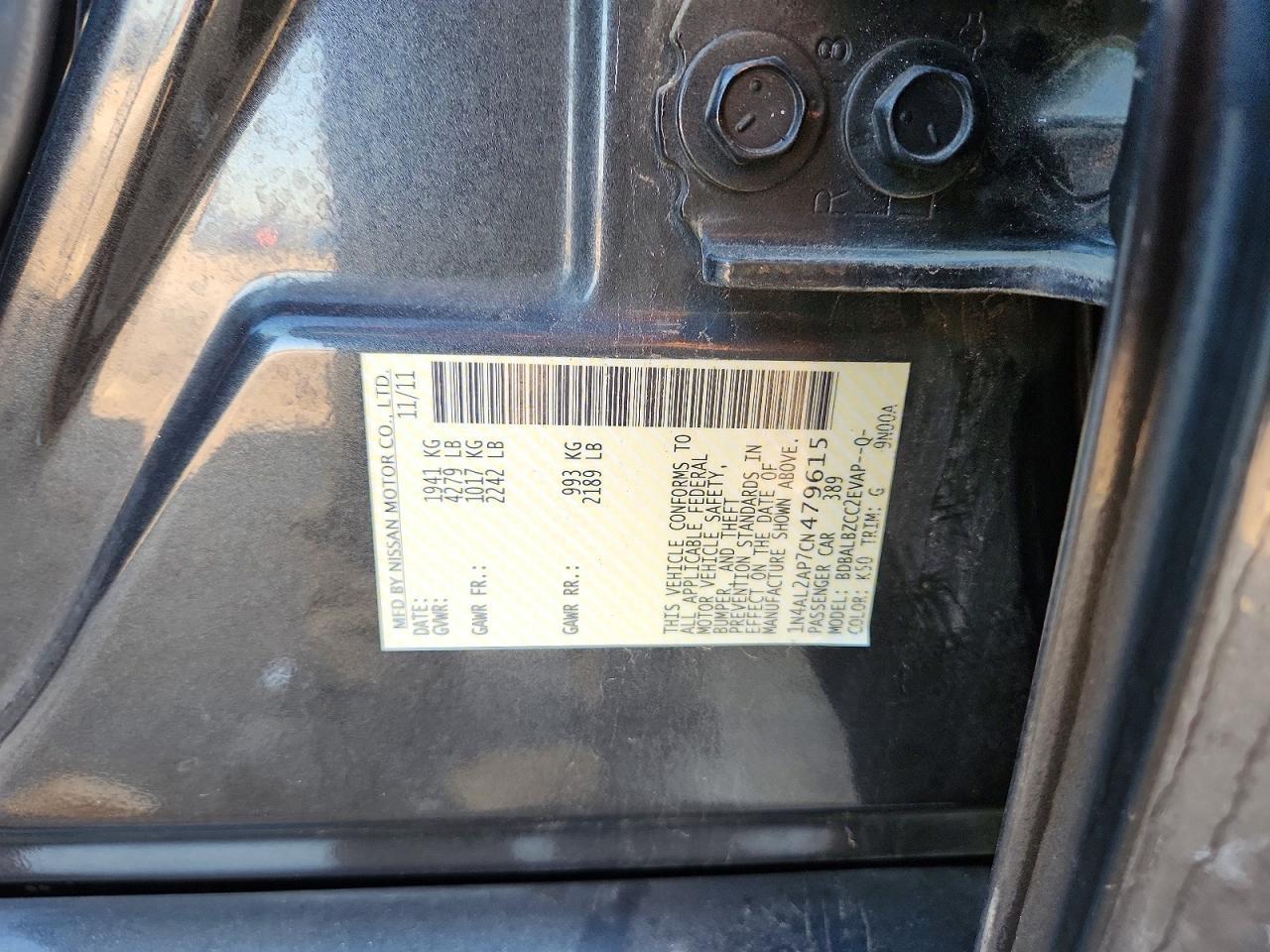 2012 Niss Altima 2.5