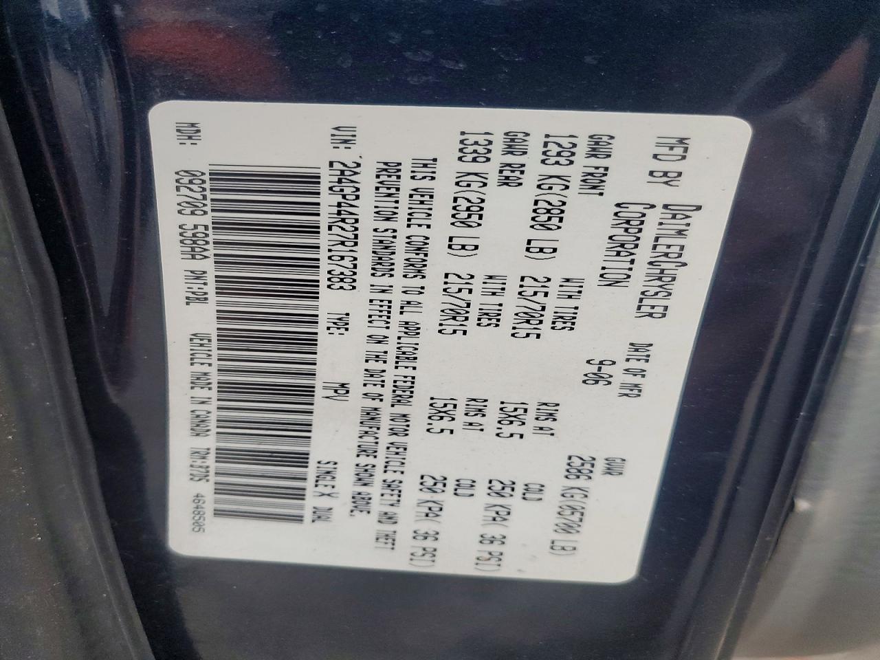 2007 Chrysler Town & Country lx